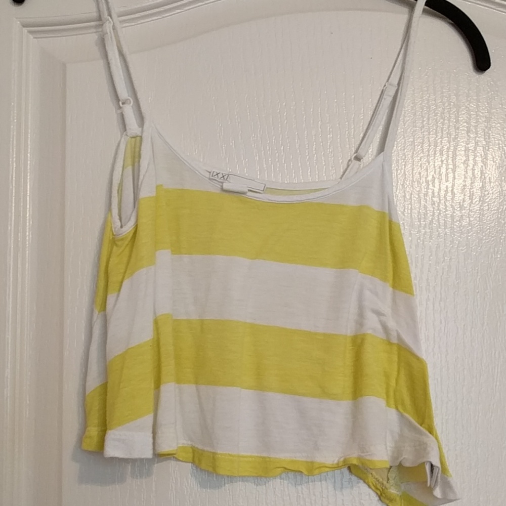 Drapey Yellow Striped Crop Top
