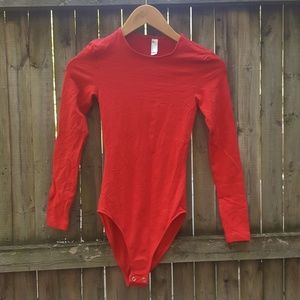 Cotton spandex long sleeve bodysuit