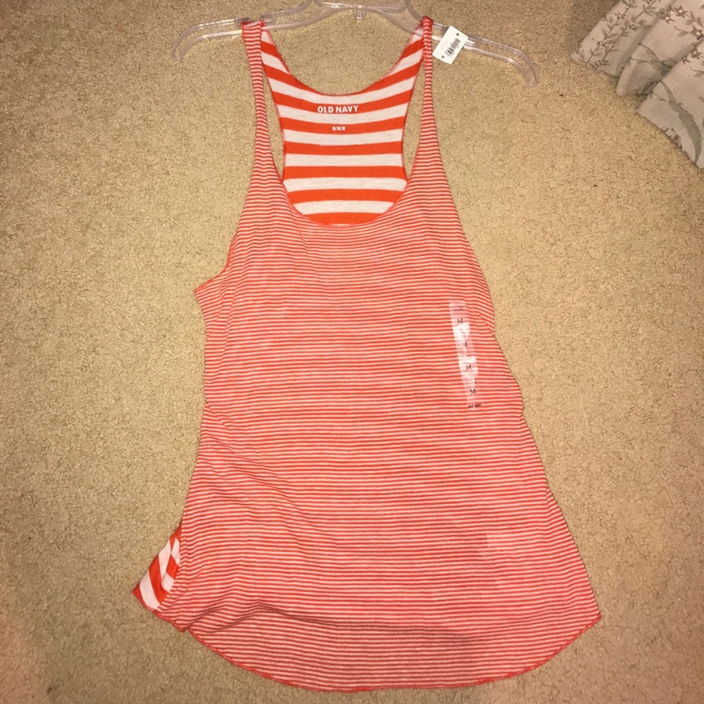 NWT Orange striped tank top