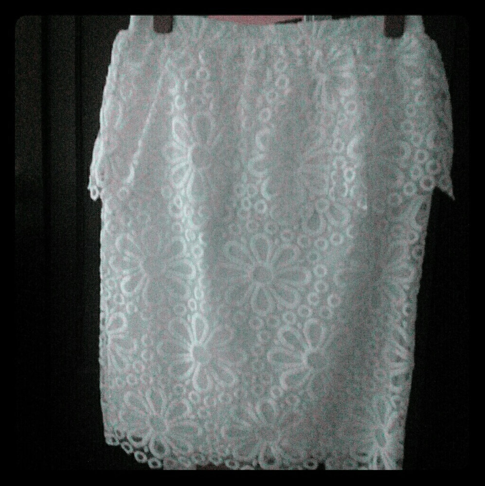 Gorgeous White Peplum Organza Rachel Parcell Skirt