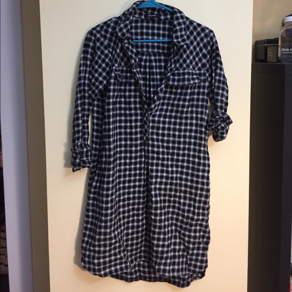 Madewell plaid shirt dress sz S