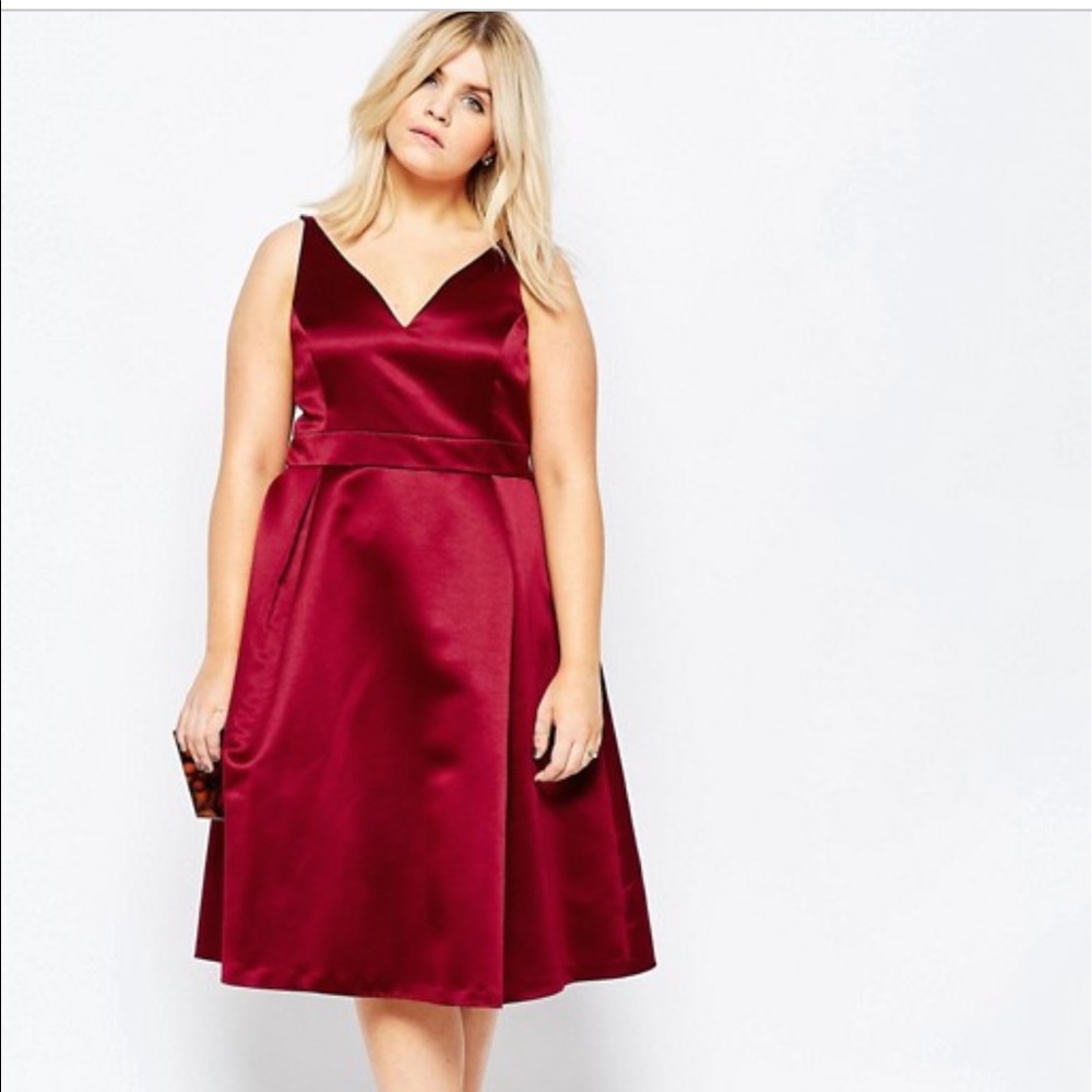 Asos Curve Wine Colored Dress