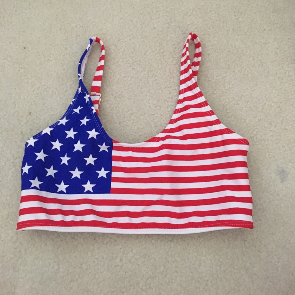 American flag bathing suit top