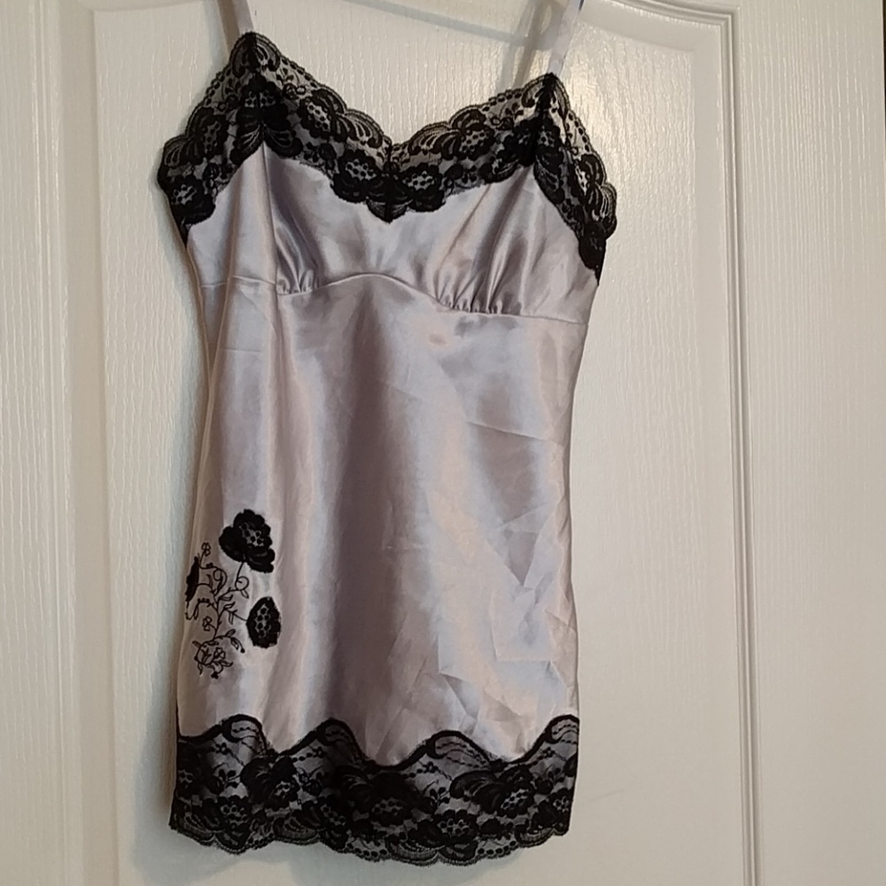 Sexy Silver Lacey Night Dress