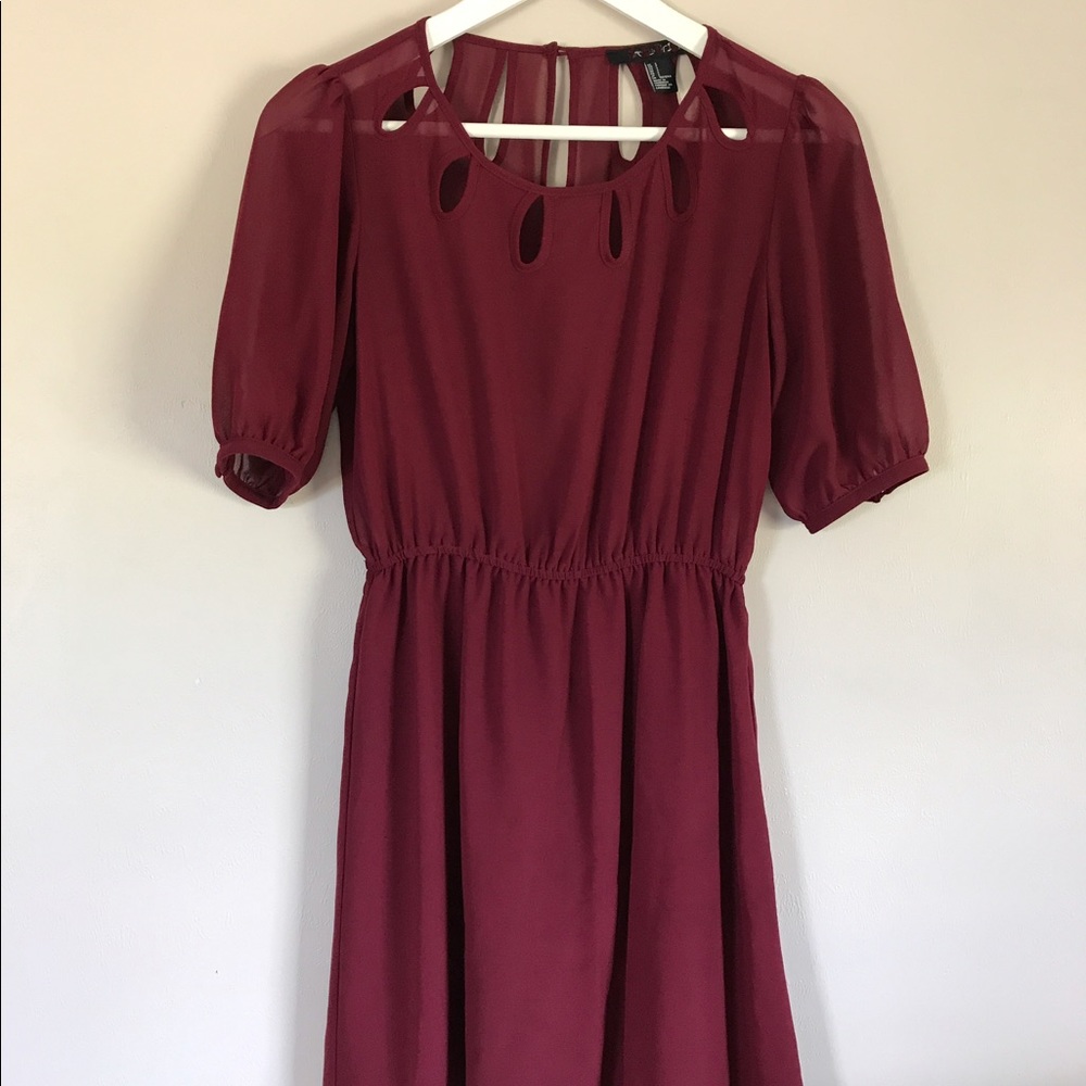 Sheer dress with keyhole cutouts