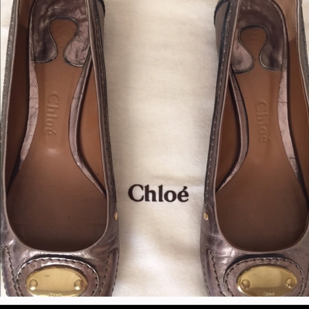 Chloé Pewter flats