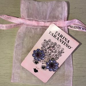 Purple Tarina Tarantino Swarovski Flower Earrings