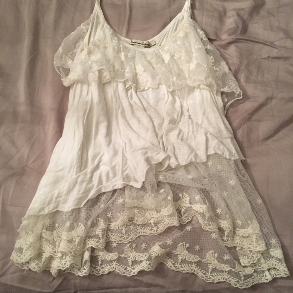 Cute tiered lace tank top