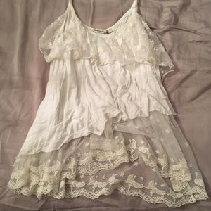 Cute tiered lace tank top