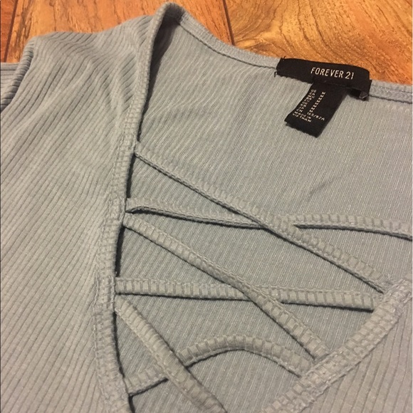Light blue lace up top - Picture 1 of 3