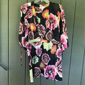 Floral, flowy, CAbi, sheer tunic. XL