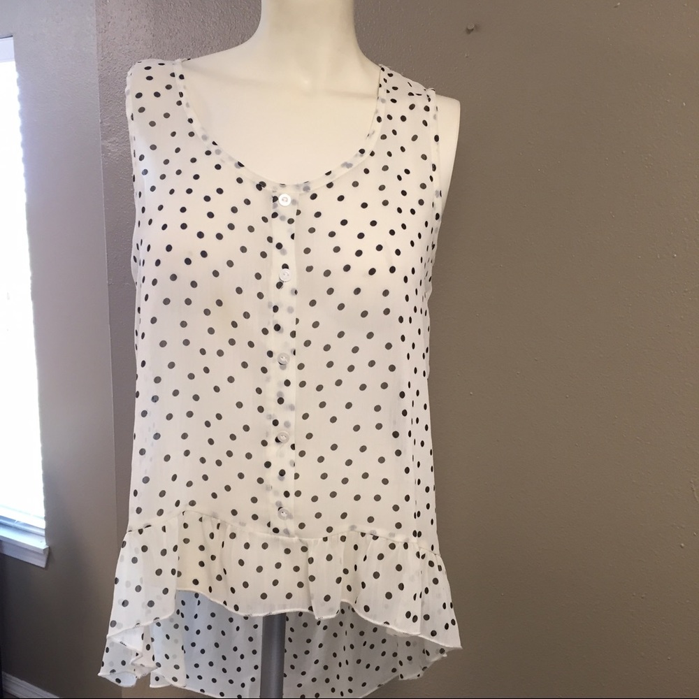 LAST CHANCE Cream and black polka dots