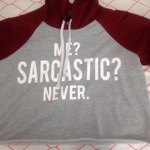 Me sarcastic never crop top t- shirt