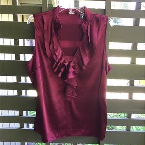 Wine colored, ruffled, top from NY and Company