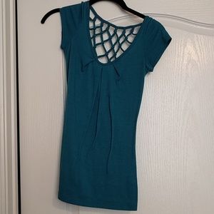 Teal Tunic Top With Strappy Back
