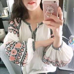 urban outfitters ecote embroidered top