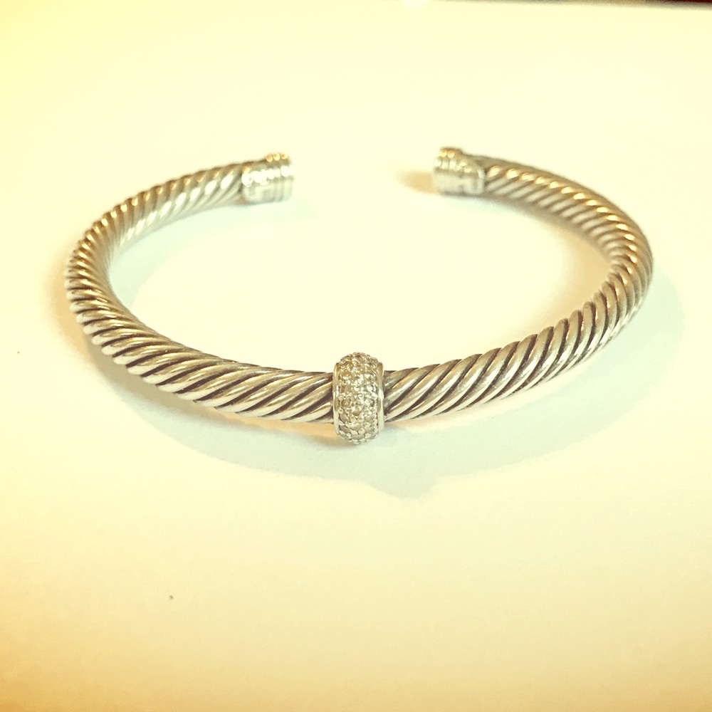 Reduced!! David Yurman Diamond Cuff Cable bracelet