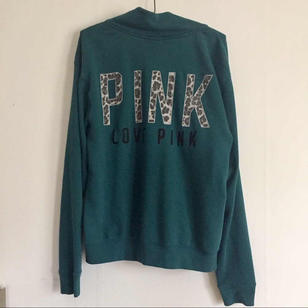 vs pink quarter zip pullover