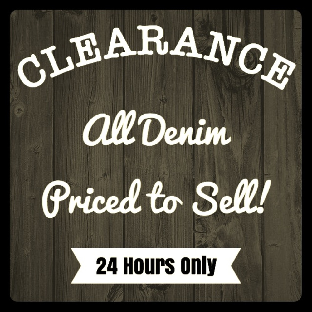 All jeans on sale for a limited time only!