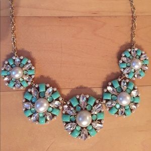 Kate Spade turquoise & pearl gold necklace