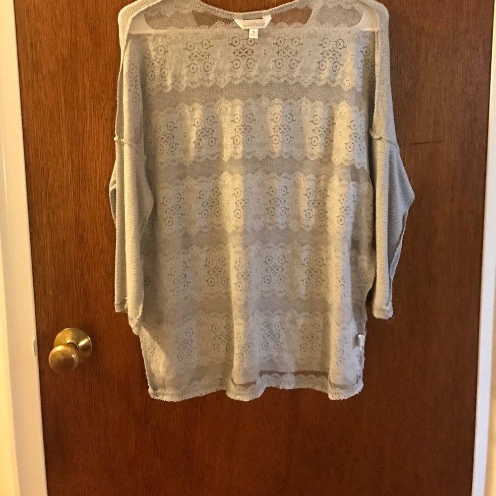 Size small gray shirt with detailed back