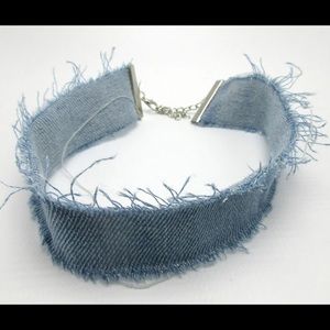 Light wash denim Choker