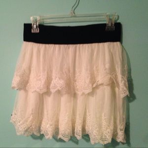 Cute lace mini skirt