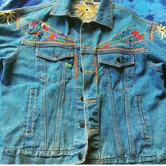 vintage Jackets & Blazers - Vintage astrological embroidered  jacket