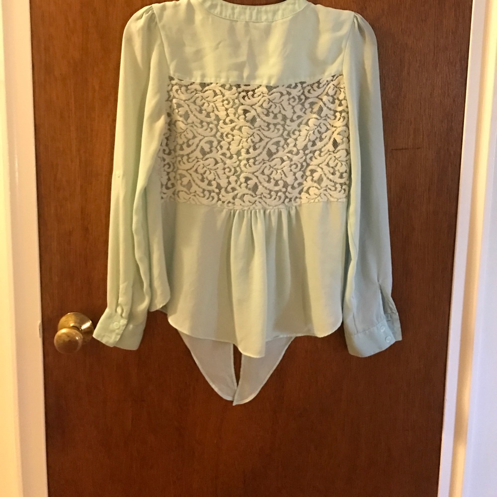 Mint green blouse