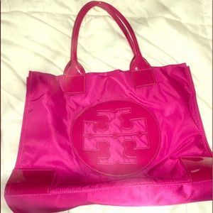 Faux Magenta Tory Burch "Ella Nylon Tote"