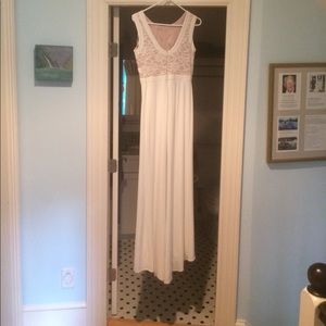 Long cream colored gown