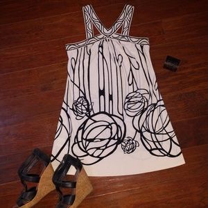 White and black BCBG summer dress