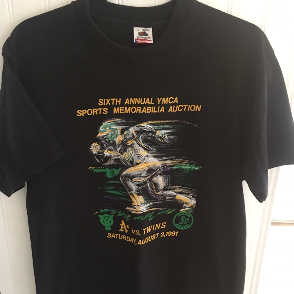Vintage 1991 A's tshirt baseball