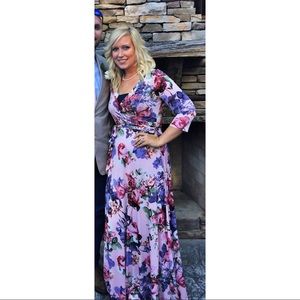 Floral wrap maxi dress
