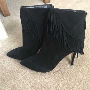 Saks fifth avenue fringe booties