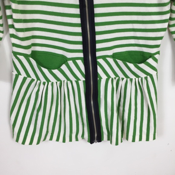 {Anthropologie} Moth Striped Bow Zipper Top - Picture 3 of 7