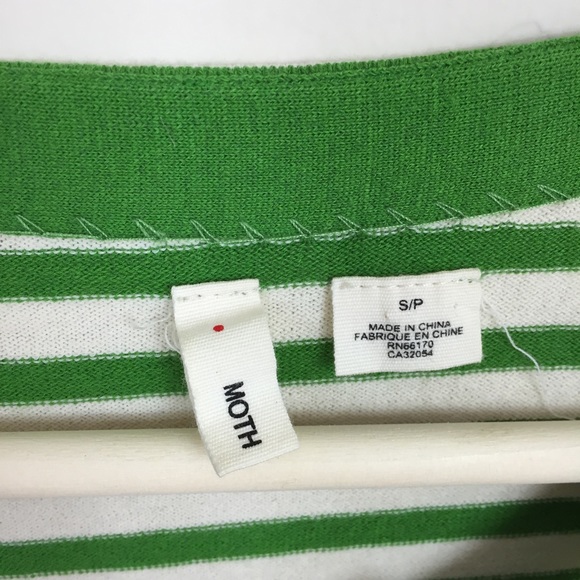 {Anthropologie} Moth Striped Bow Zipper Top - Picture 6 of 7