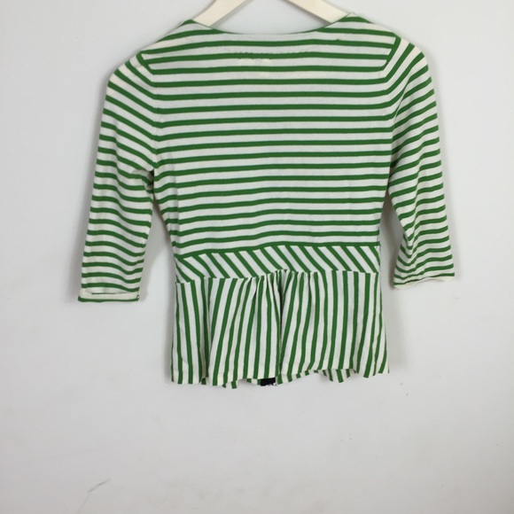 {Anthropologie} Moth Striped Bow Zipper Top - Picture 7 of 7