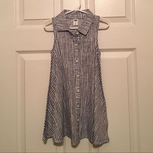 Old Navy Dress-woven white and chambray striped
