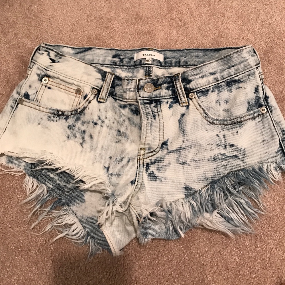 Acid wash shorts