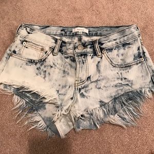 Acid wash shorts