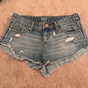 Ripped jean shorts