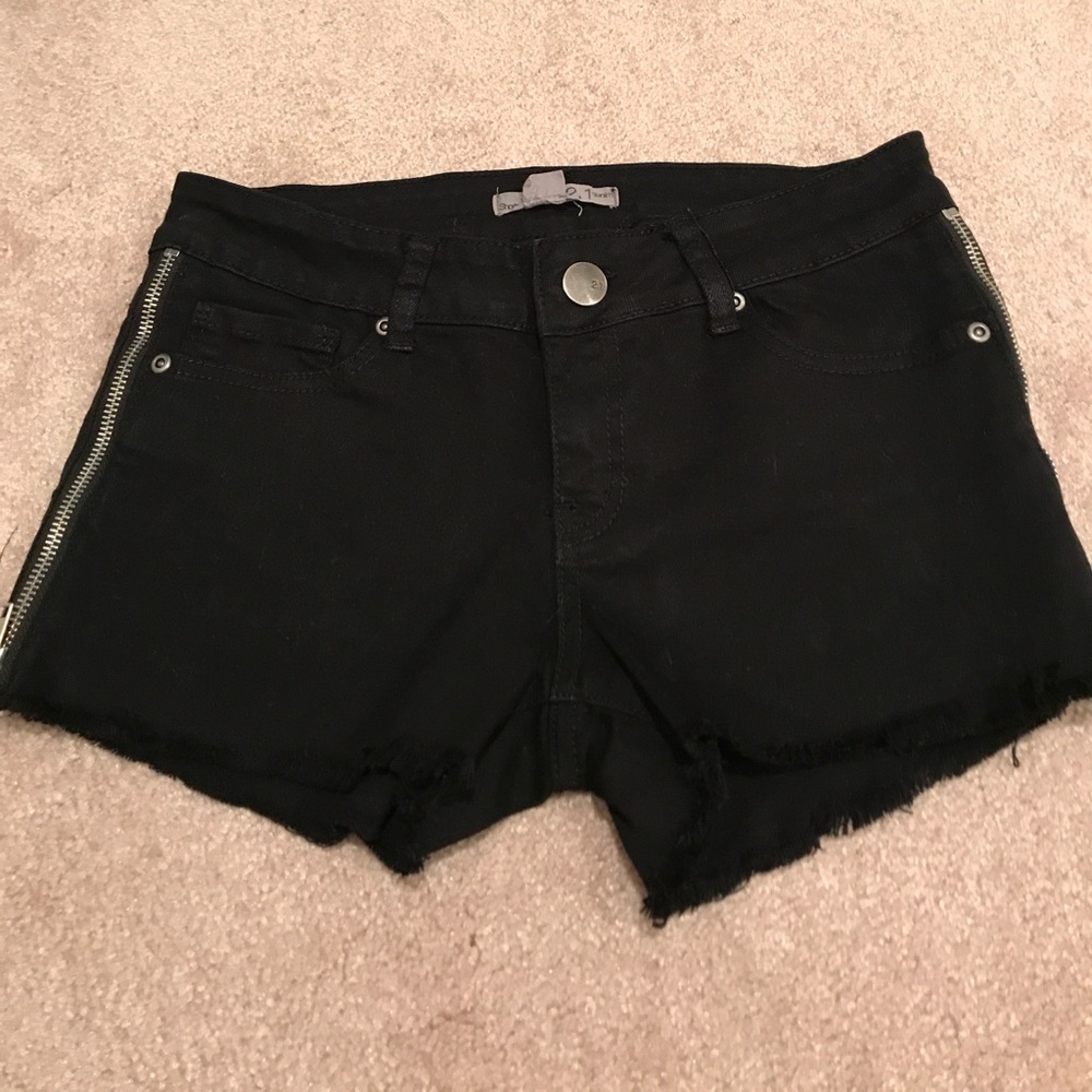 Black jean shorts