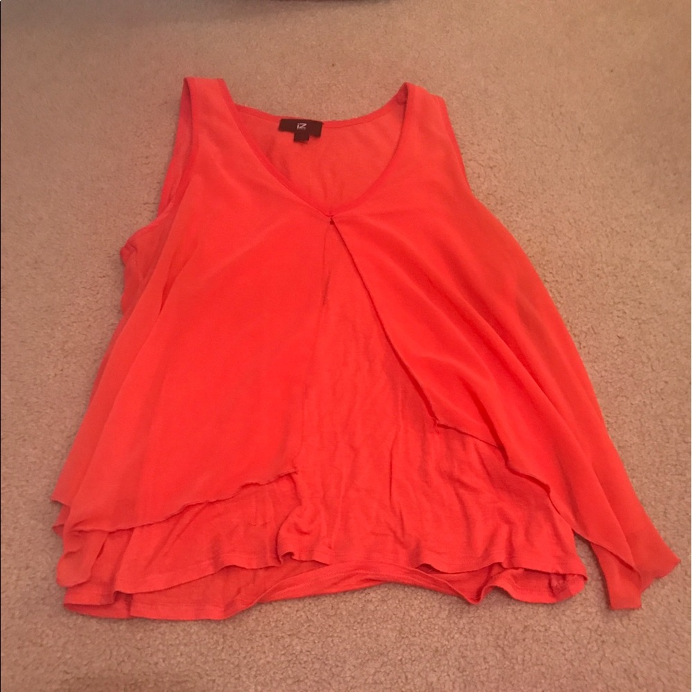 LIKE NEW coral flowy tank top