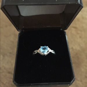 Blue Topaz/December Stone Sterling Silver Ring