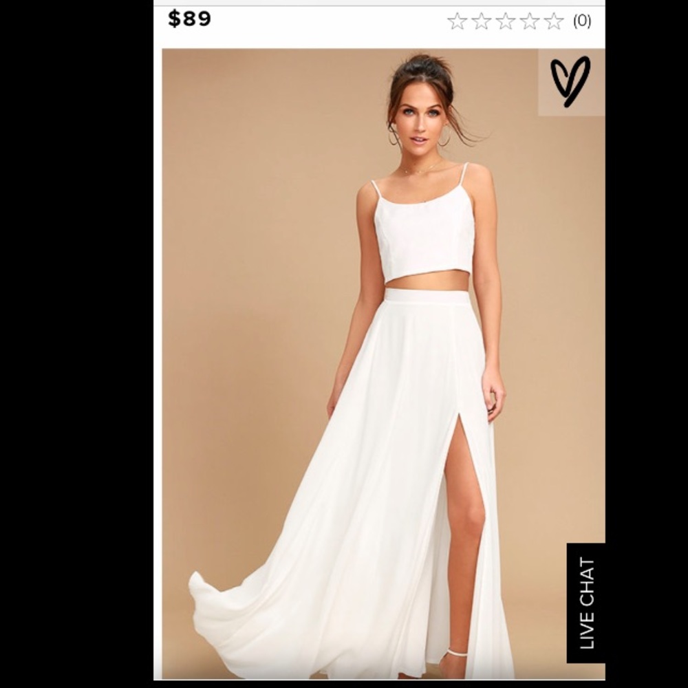 Lulu's White Two Piece Maxi