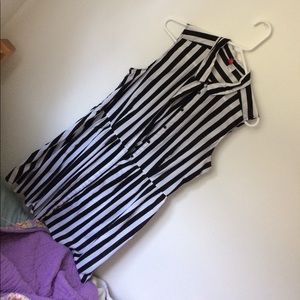 Black and White Collared Dress