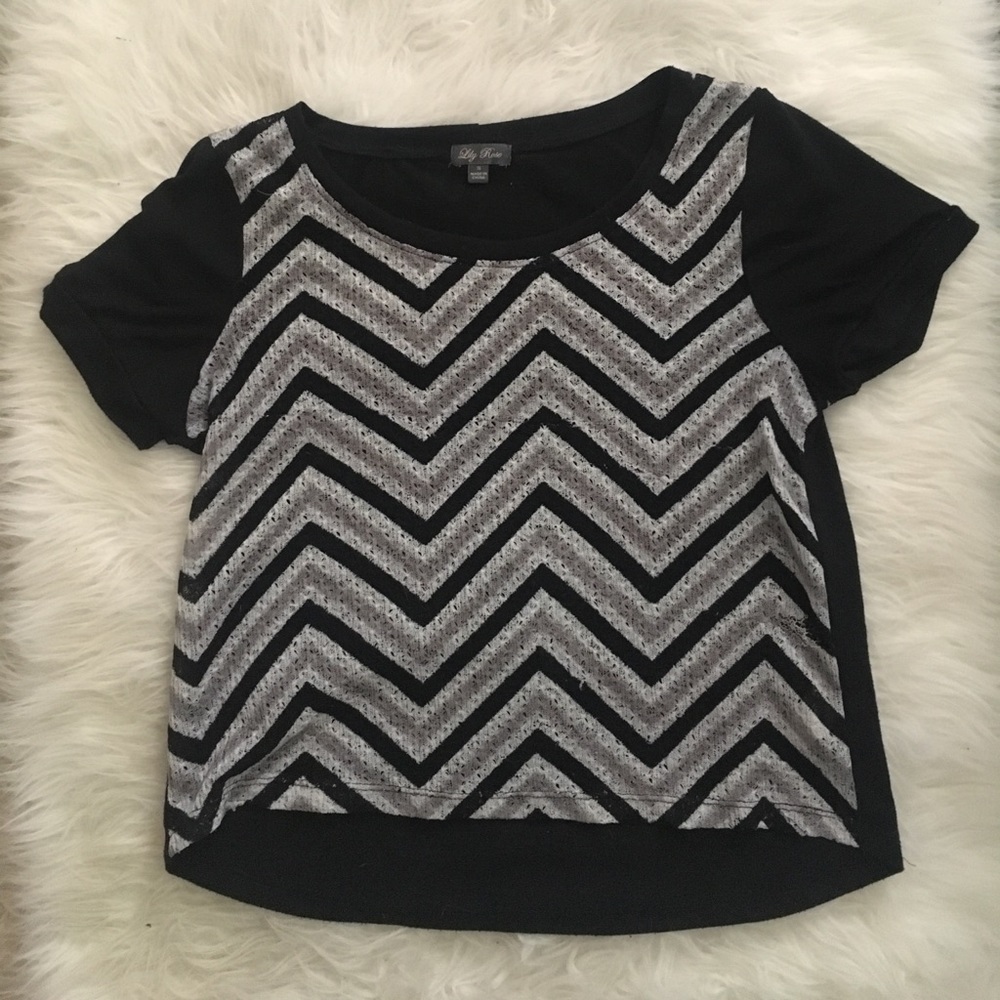 Grey black crop top