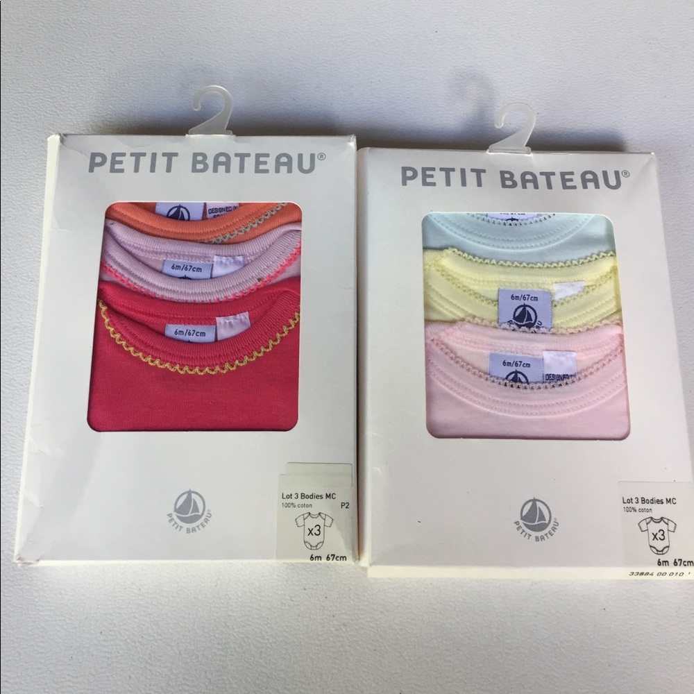 Petit Bateau 6 pieces Baby Girl 6 Months Bodysuits