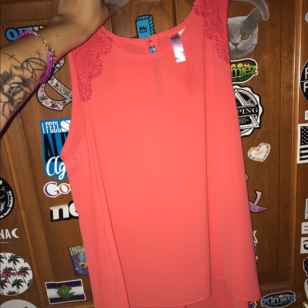 Coral blouse